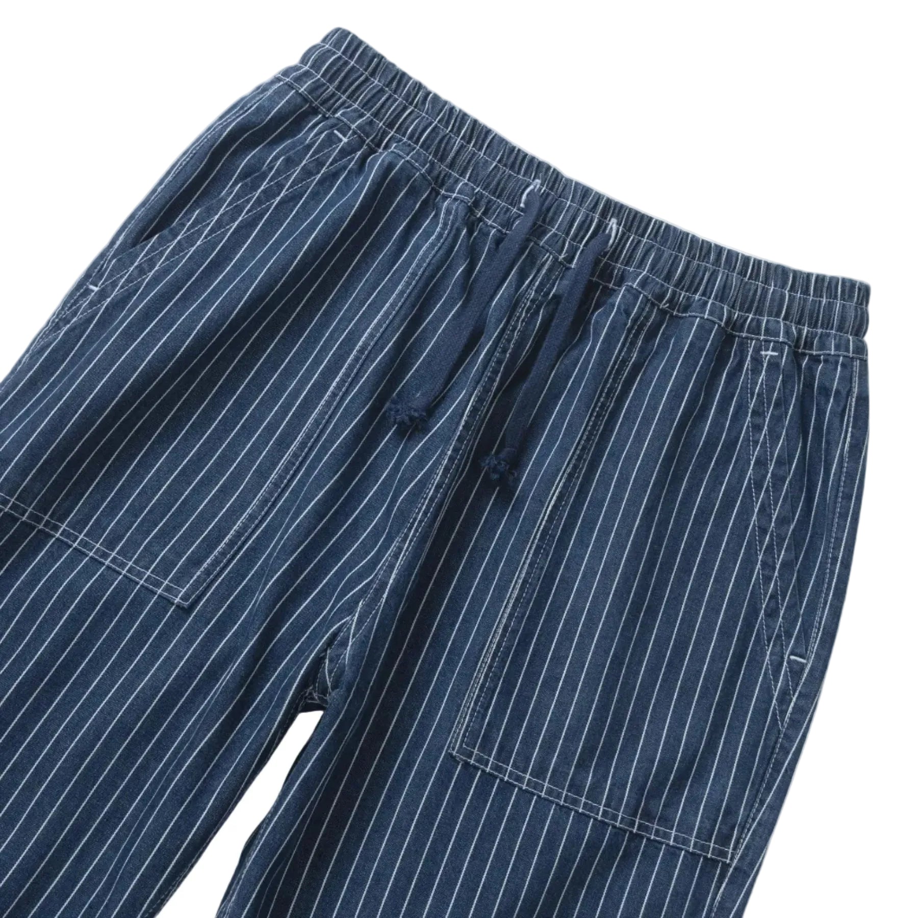 Pinstripe Denim Chef Pants - Indigo