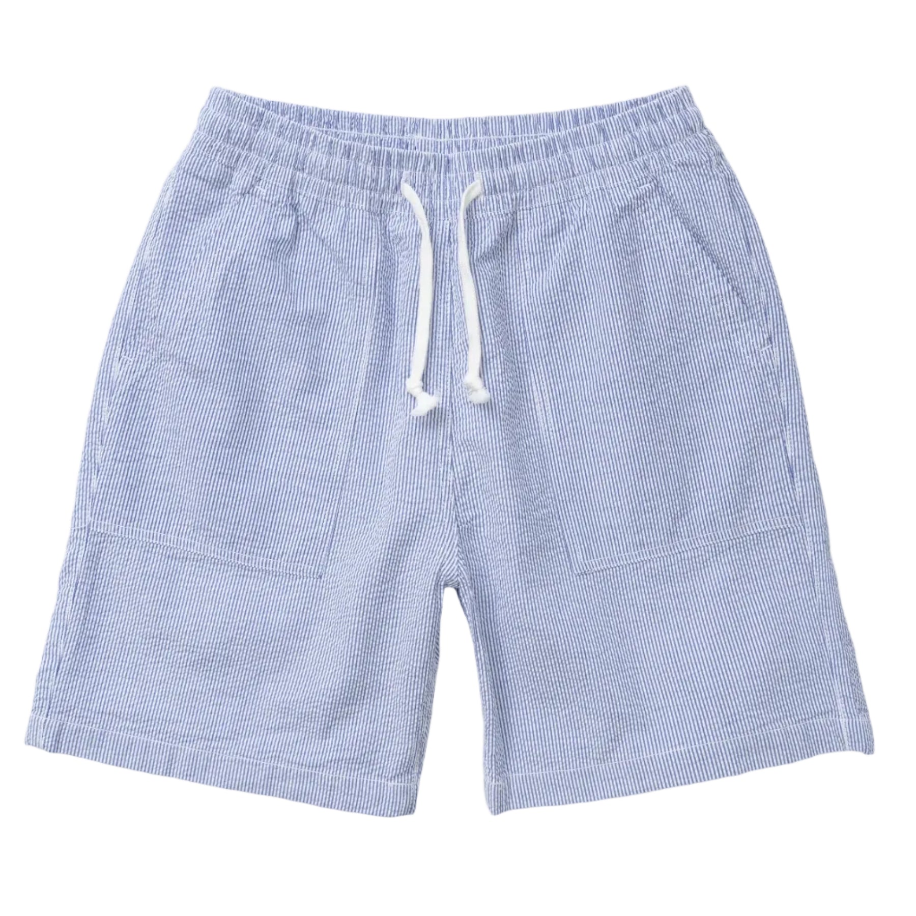Seersucker Chef Shorts - Navy Stripe