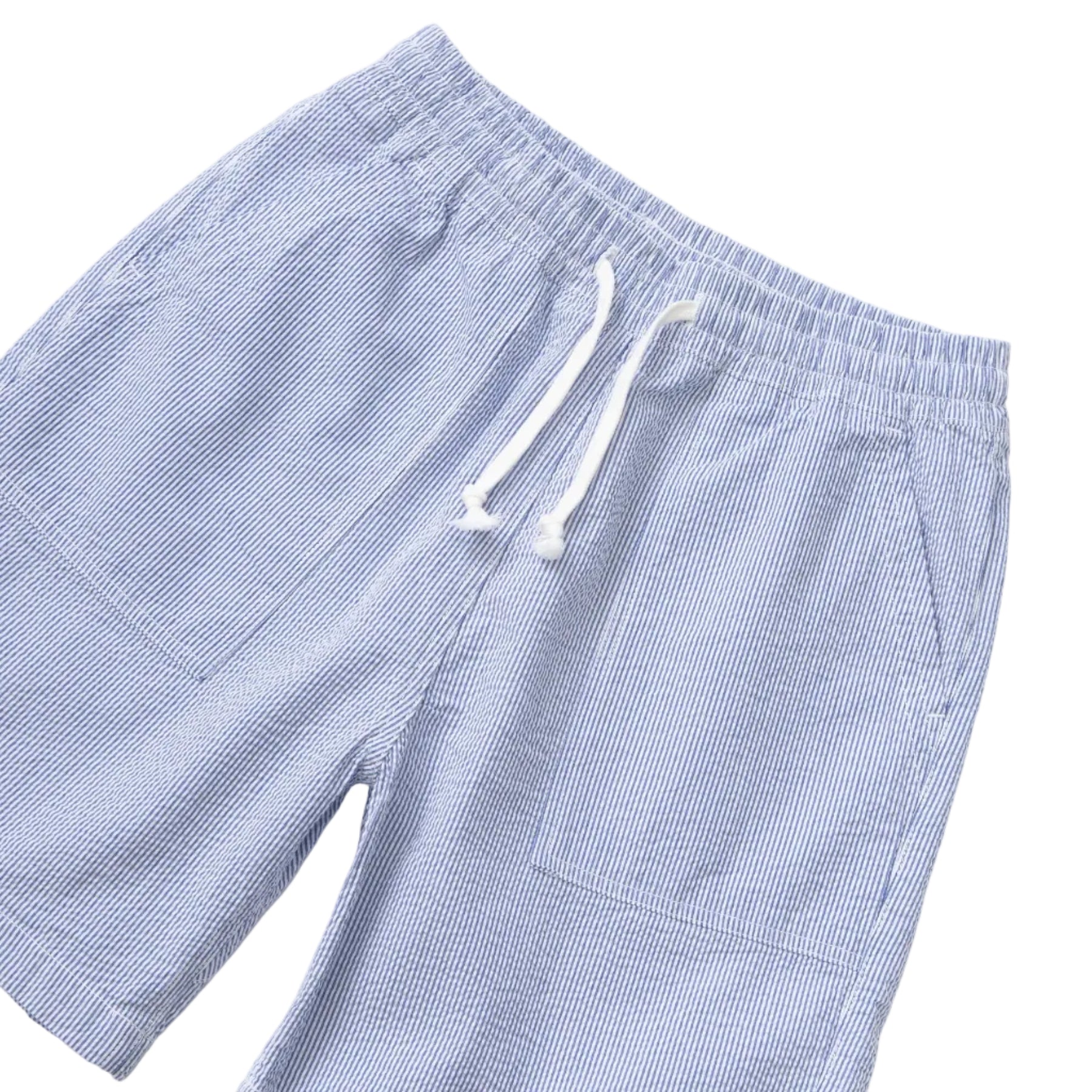 Seersucker Chef Shorts - Navy Stripe