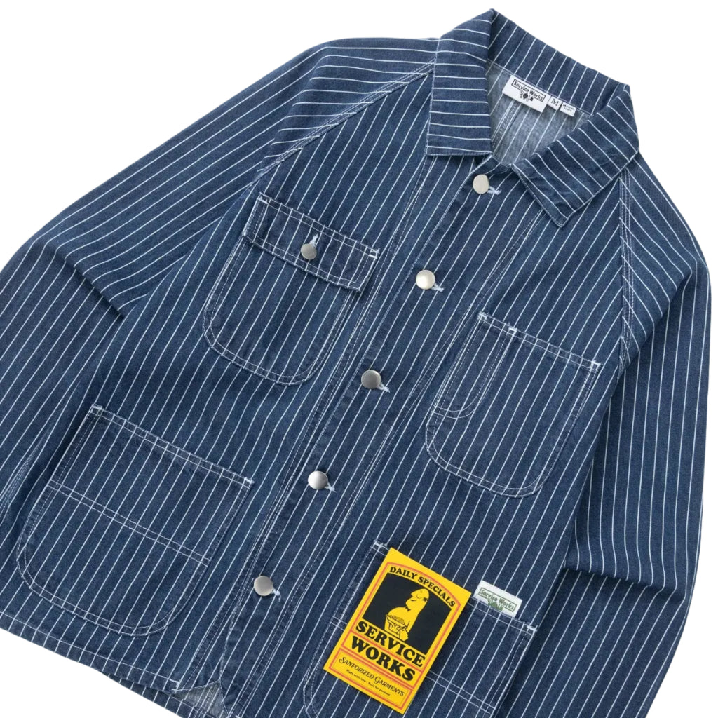 Pinstripe Denim Coverall 2.0 - Indigo