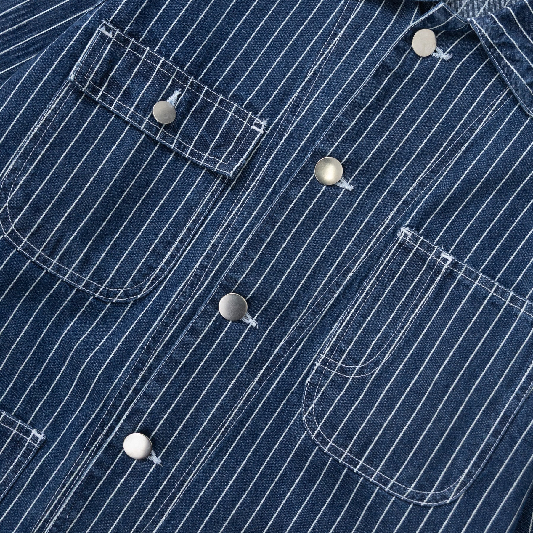 Pinstripe Denim Coverall 2.0 - Indigo