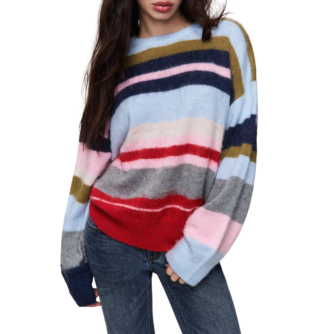 HAWLEY OVERSIZED STRIPE JUMPER - BLUE