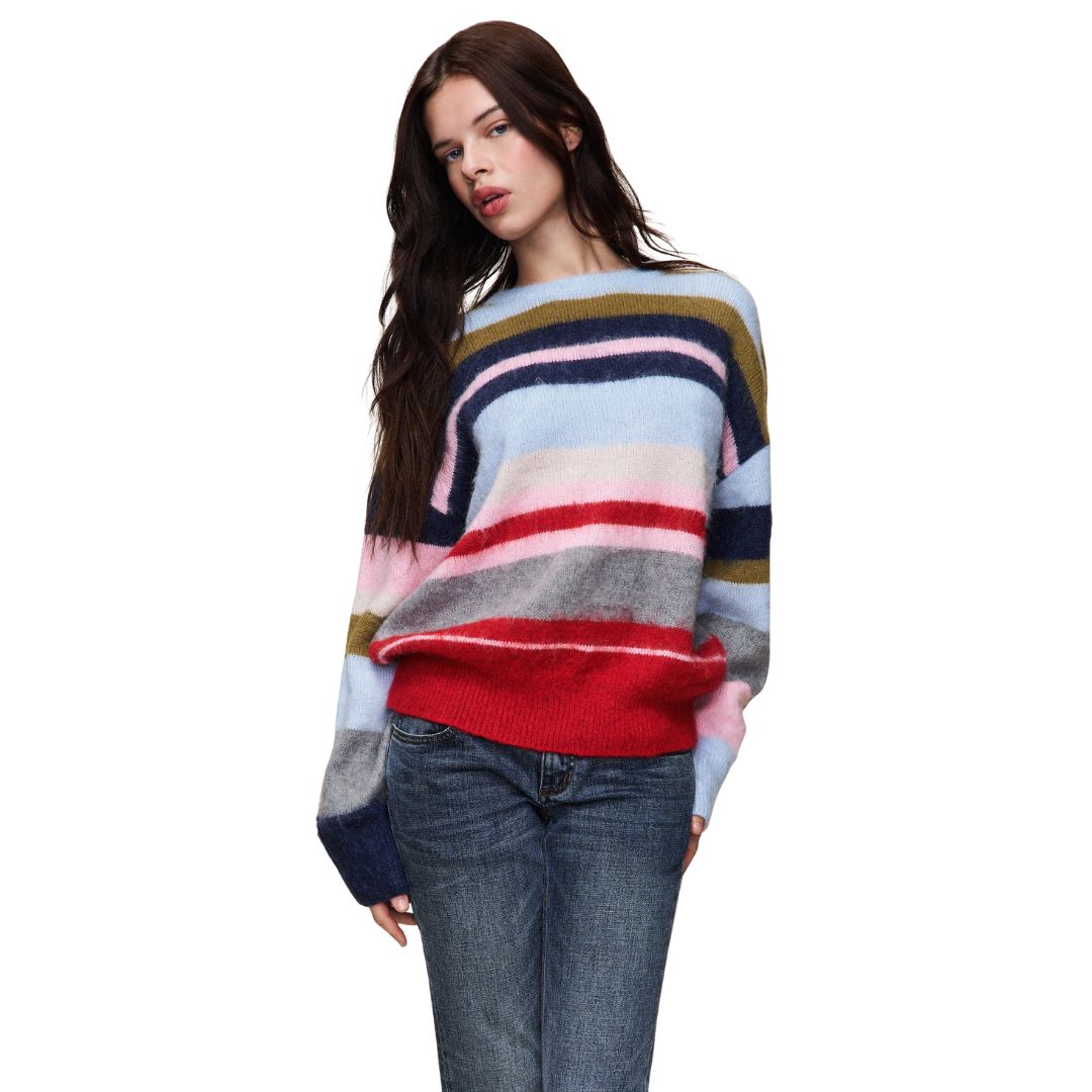 HAWLEY OVERSIZED STRIPE JUMPER - BLUE