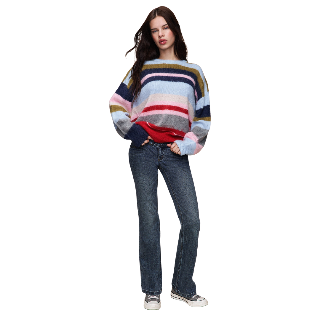 HAWLEY OVERSIZED STRIPE JUMPER - BLUE