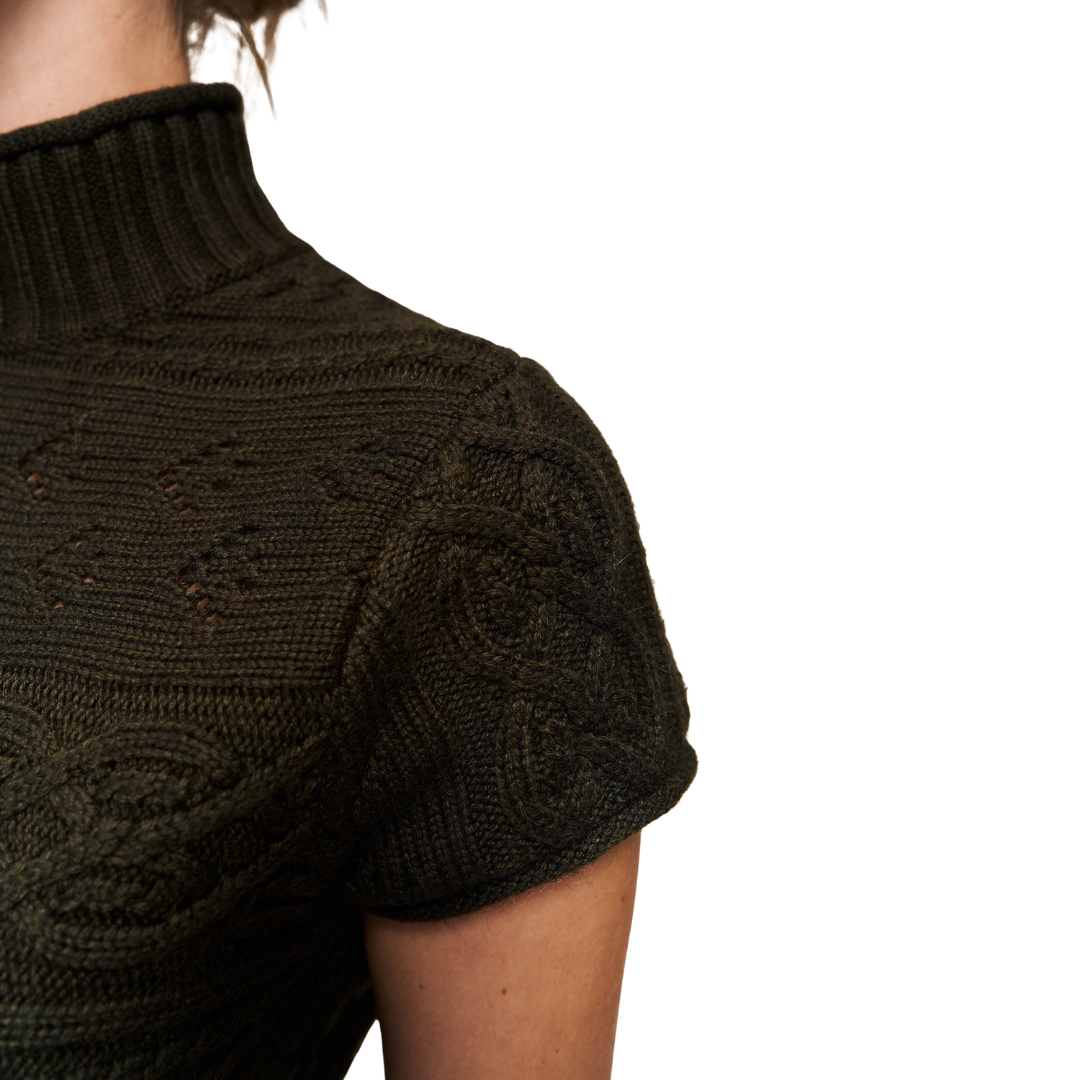 Vivienne Short Sleeve Turtleneck - Dark Olive