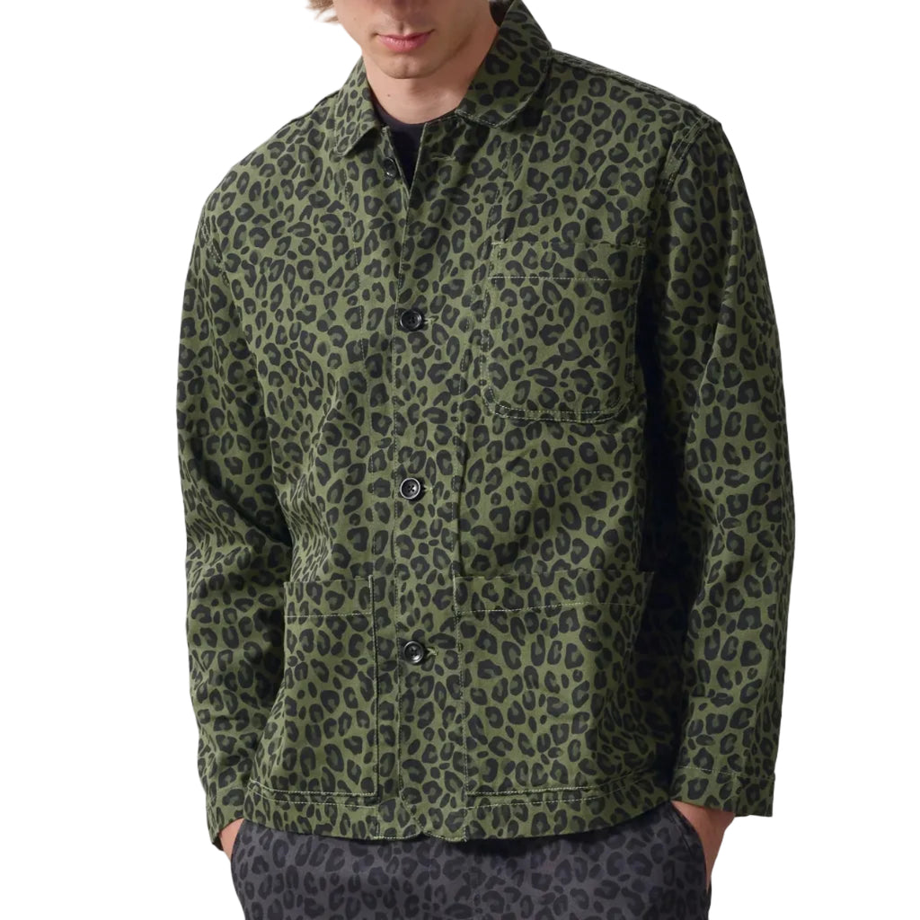 Patterned Easy Chef Shirt - Green Leopard