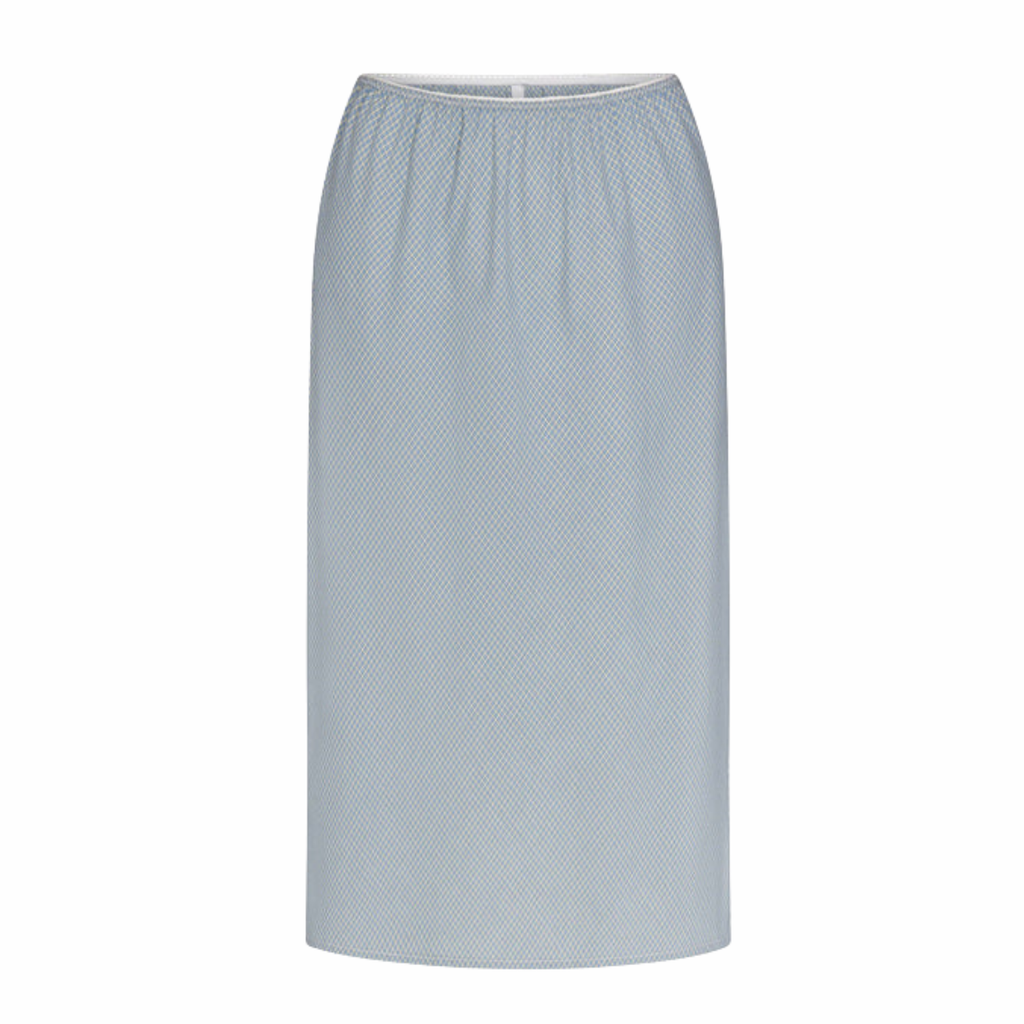 WOVEN BIAS MIDI SLIP SKIRT IN CAPRI