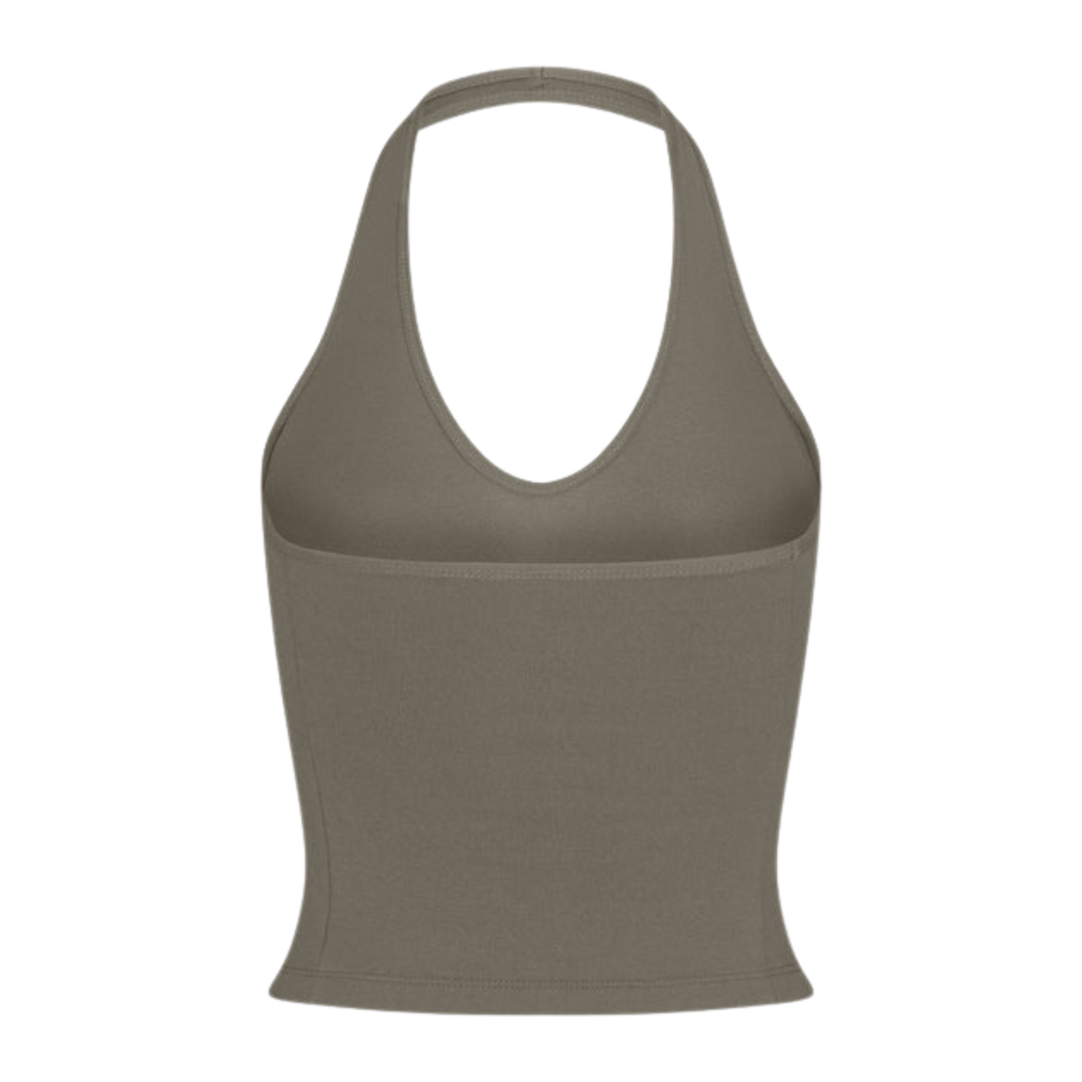 SPORTY HALTER TOP IN TAUPE