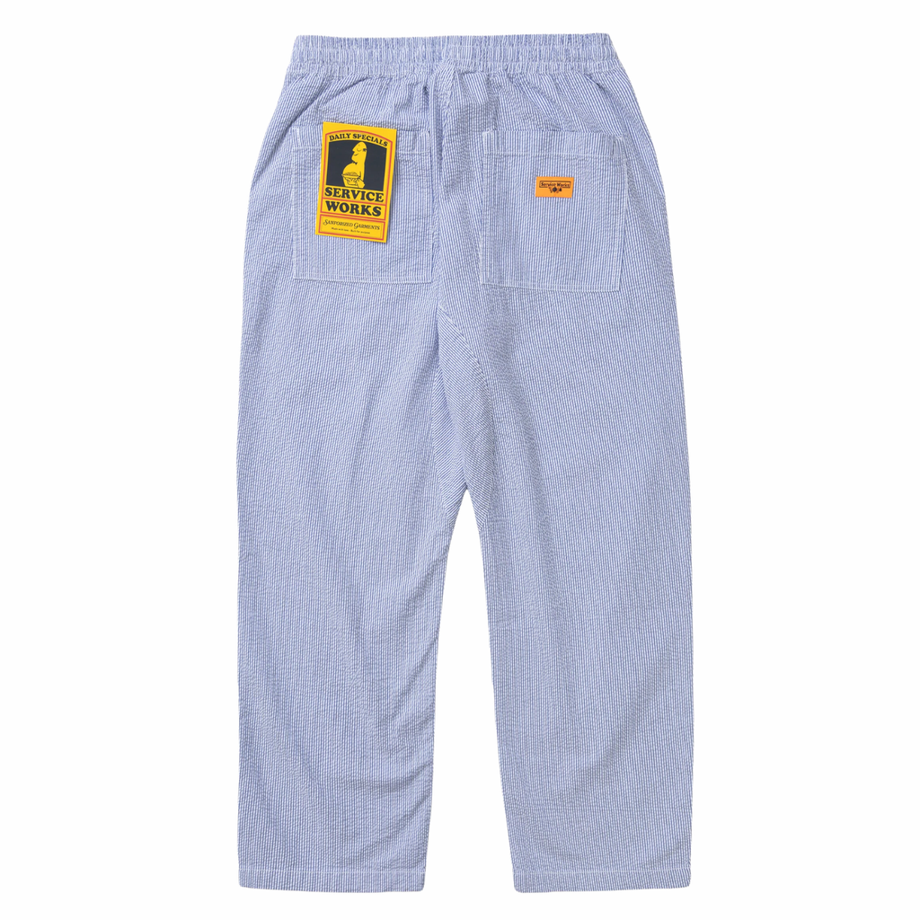 Seersucker Chef Pants - Navy Stripe