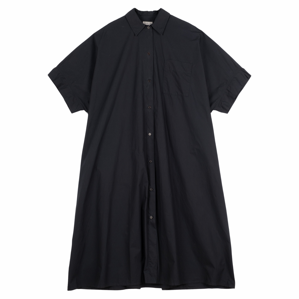 Shirt Dress Light Popeline - Black