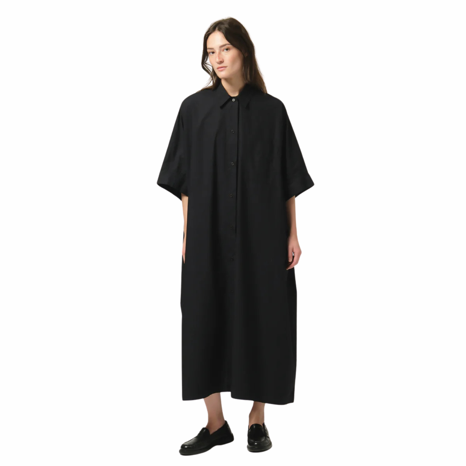 Shirt Dress Light Popeline - Black