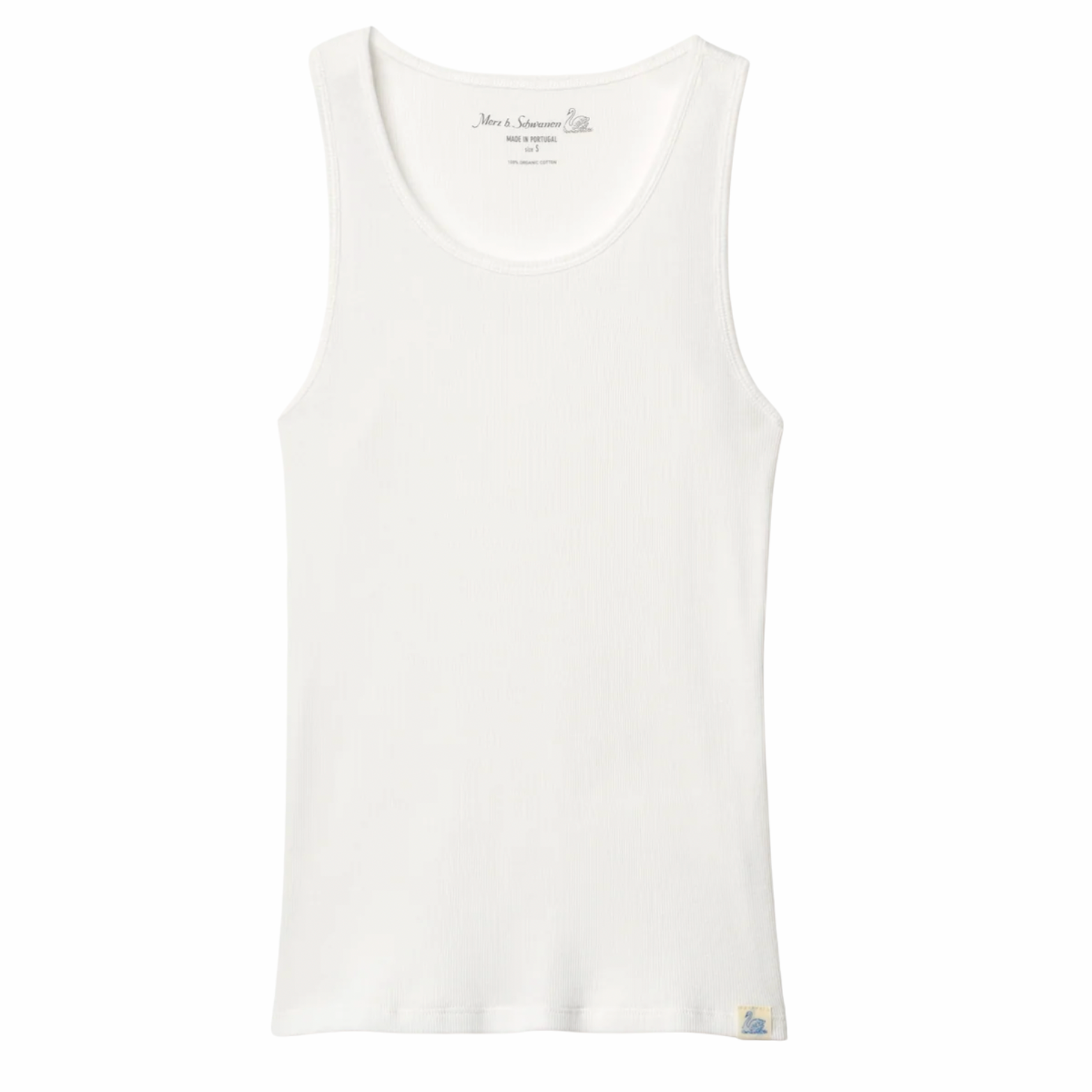 Fine Ribbed Cotton Women's Singlet - white