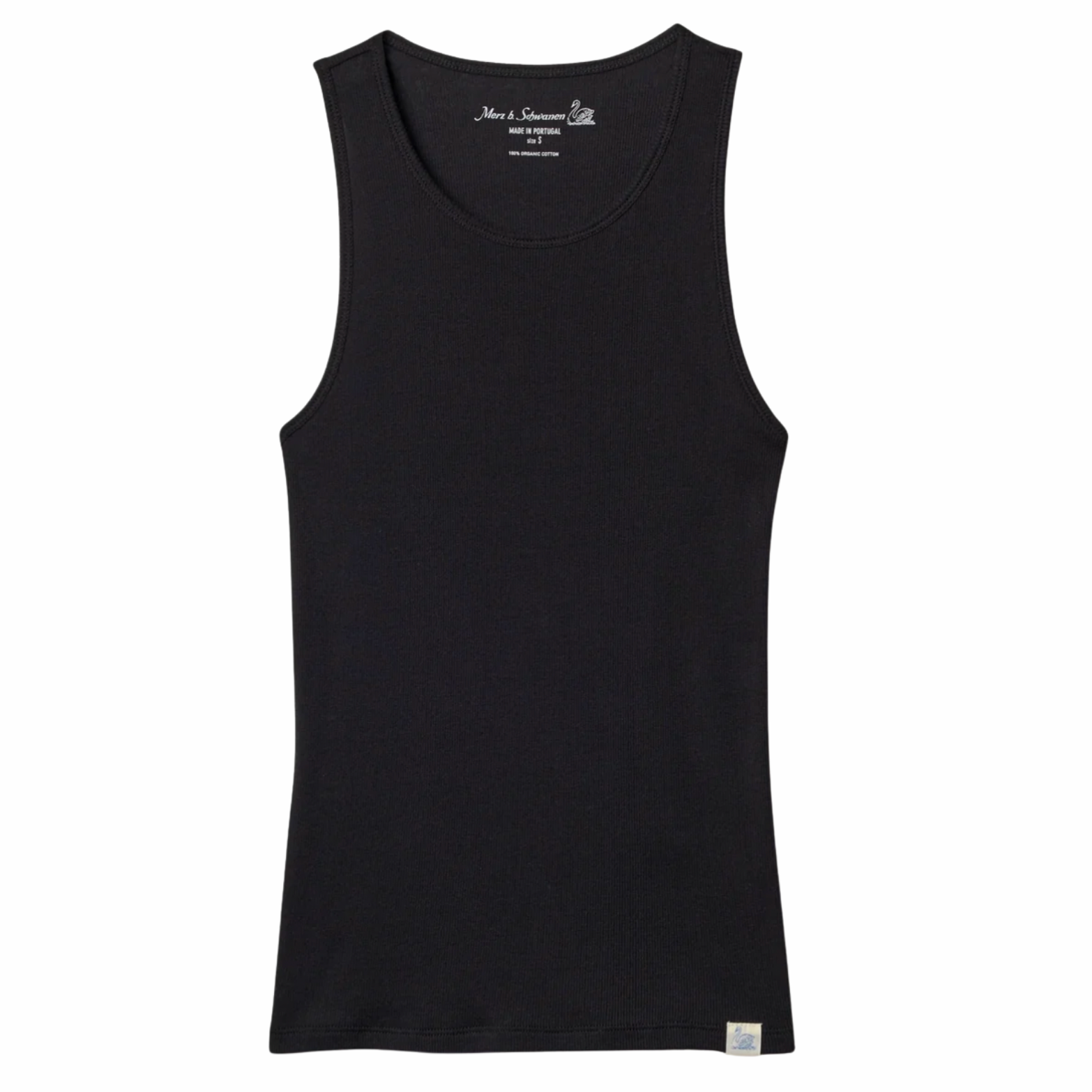 Fine Ribbed Cotton Women's Singlet - black
