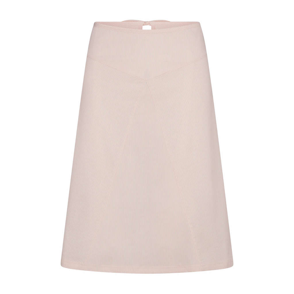 KEYHOLE MIDI SKIRT IN BLUSH STRIPE