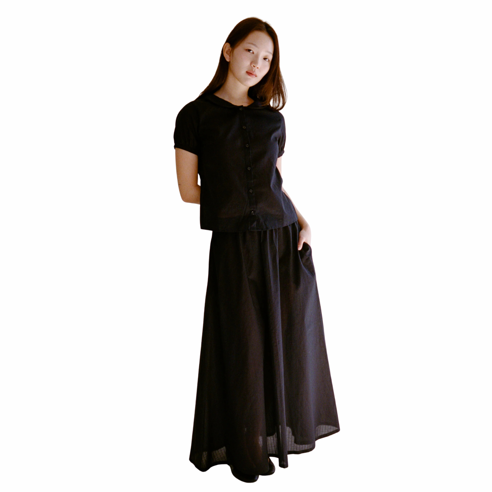 DREAM SKIRT IN ONYX DOBBY