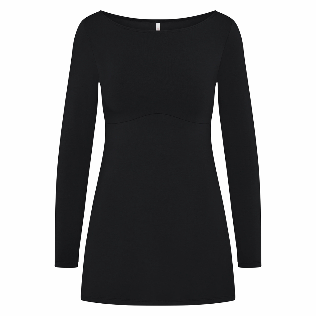BOATNECK DRESS IN ONYX
