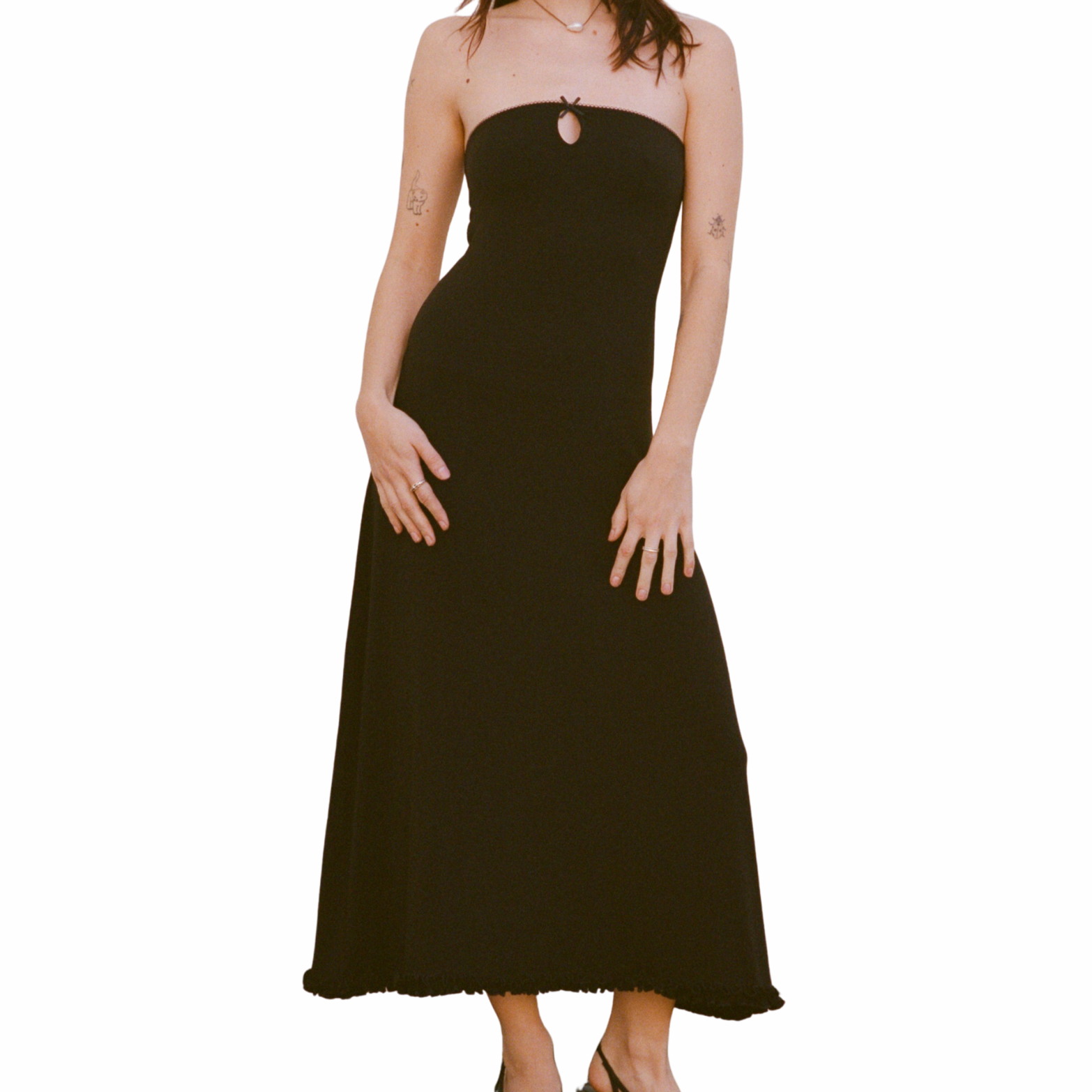 KEYHOLE TUBE DRESS IN ONYX