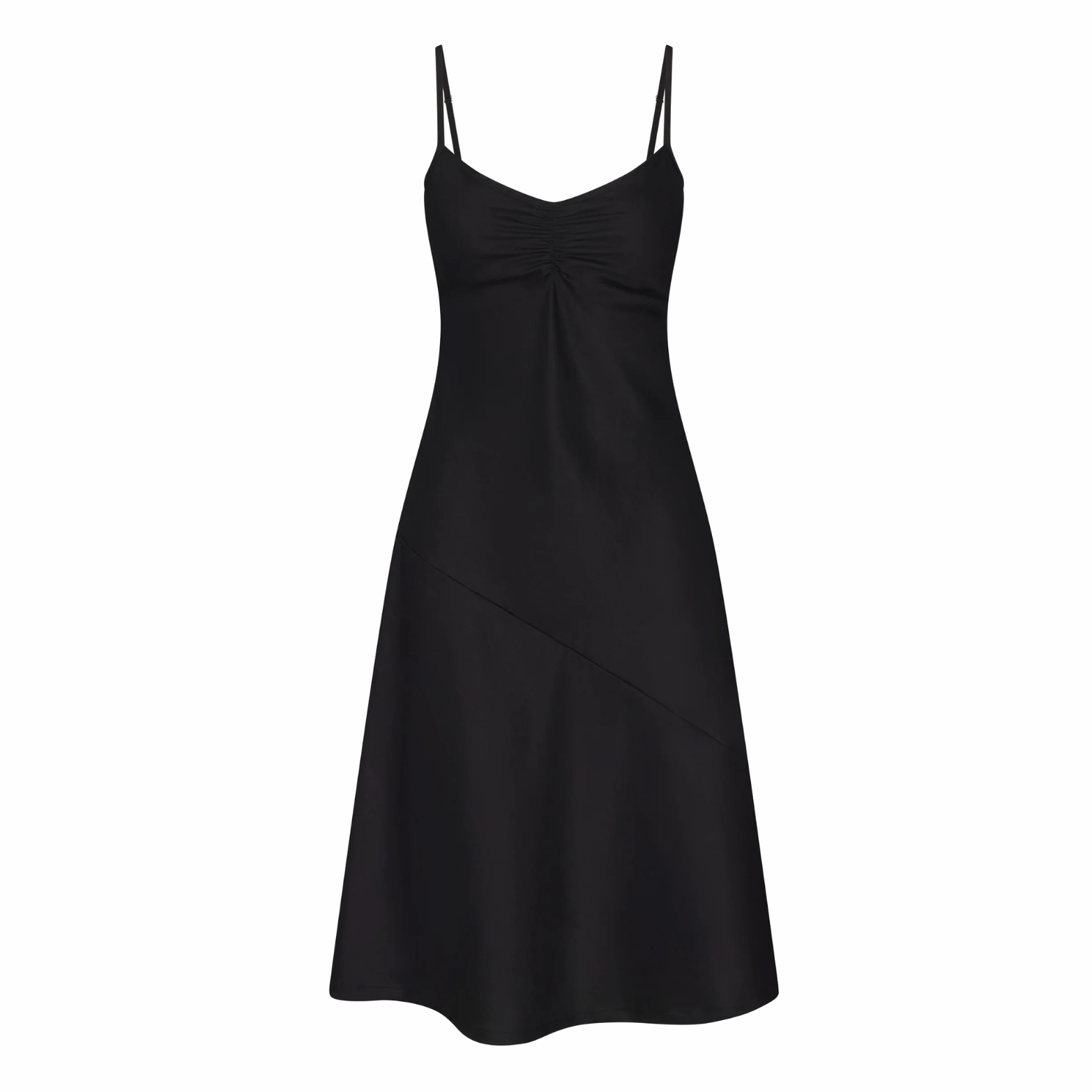 90'S BIAS SLIP DRESS IN ONYX