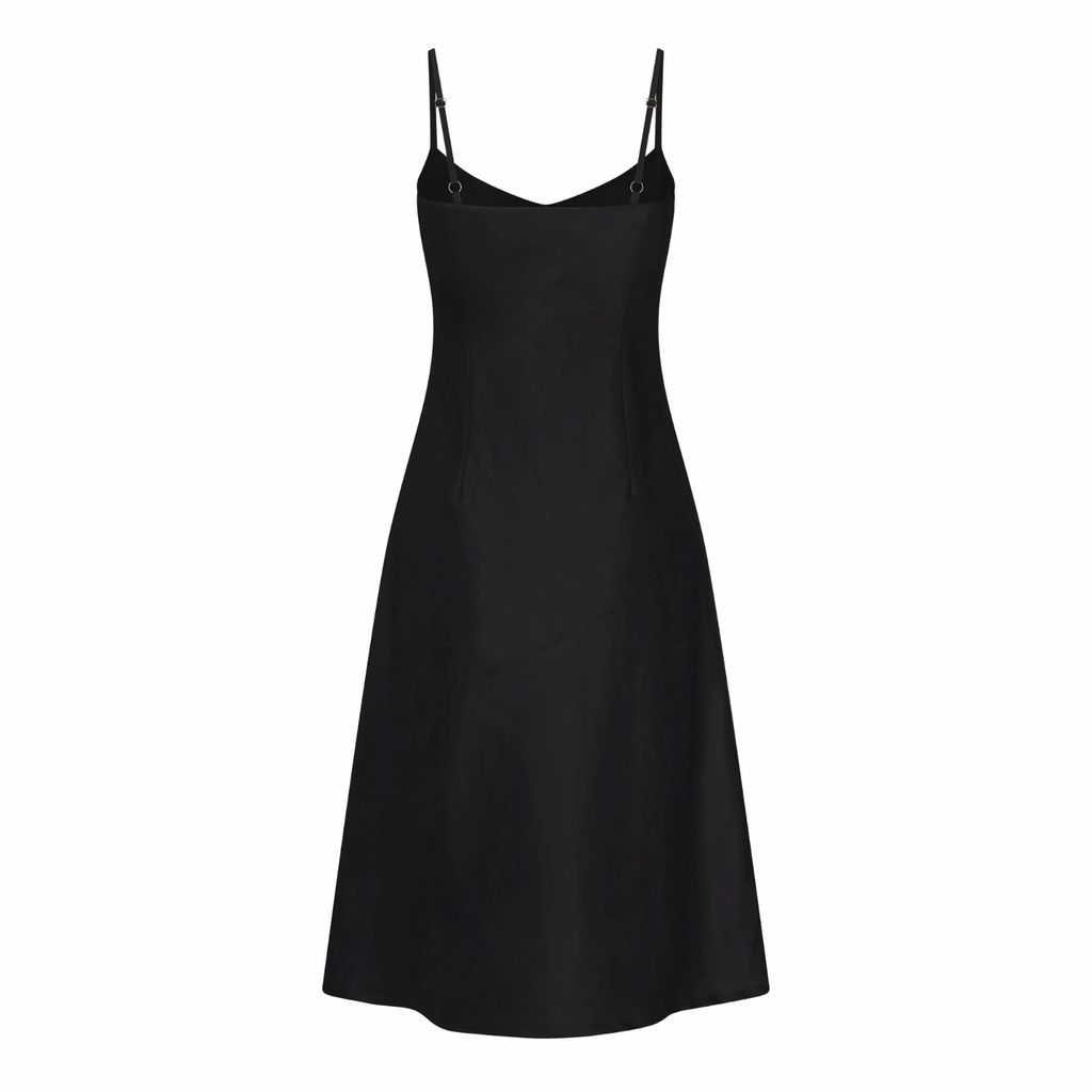 90'S BIAS SLIP DRESS IN ONYX
