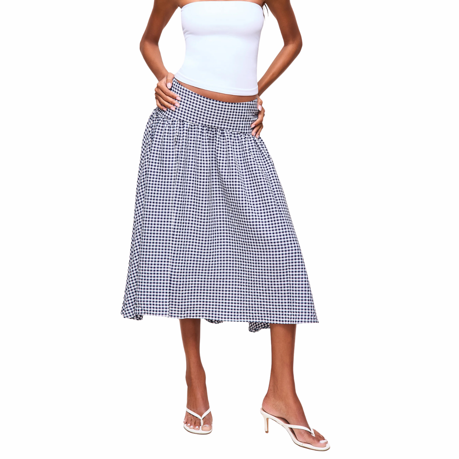 ALEGRA LOW RISE MAXI SKIRT - NAVY PLAID