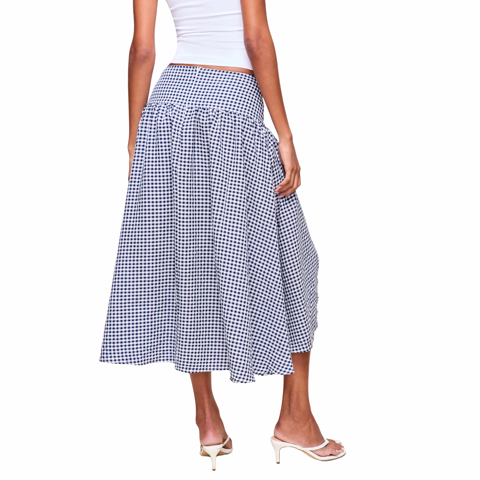 ALEGRA LOW RISE MAXI SKIRT - NAVY PLAID