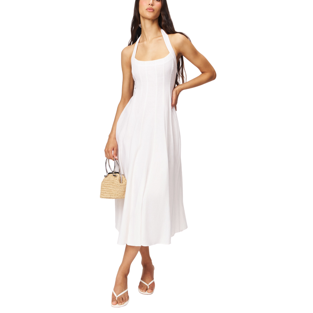 Leila Halter Dress - white