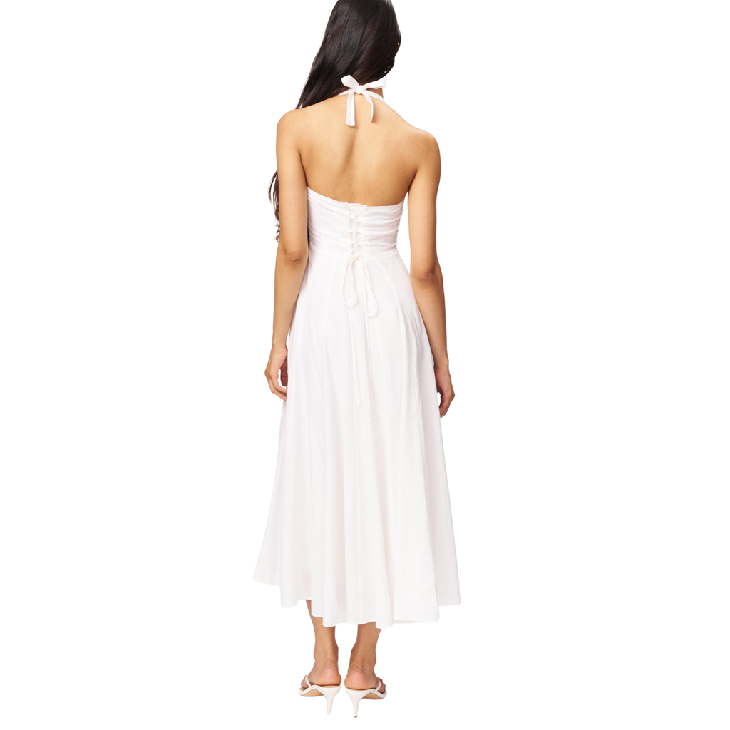 Leila Halter Dress - white