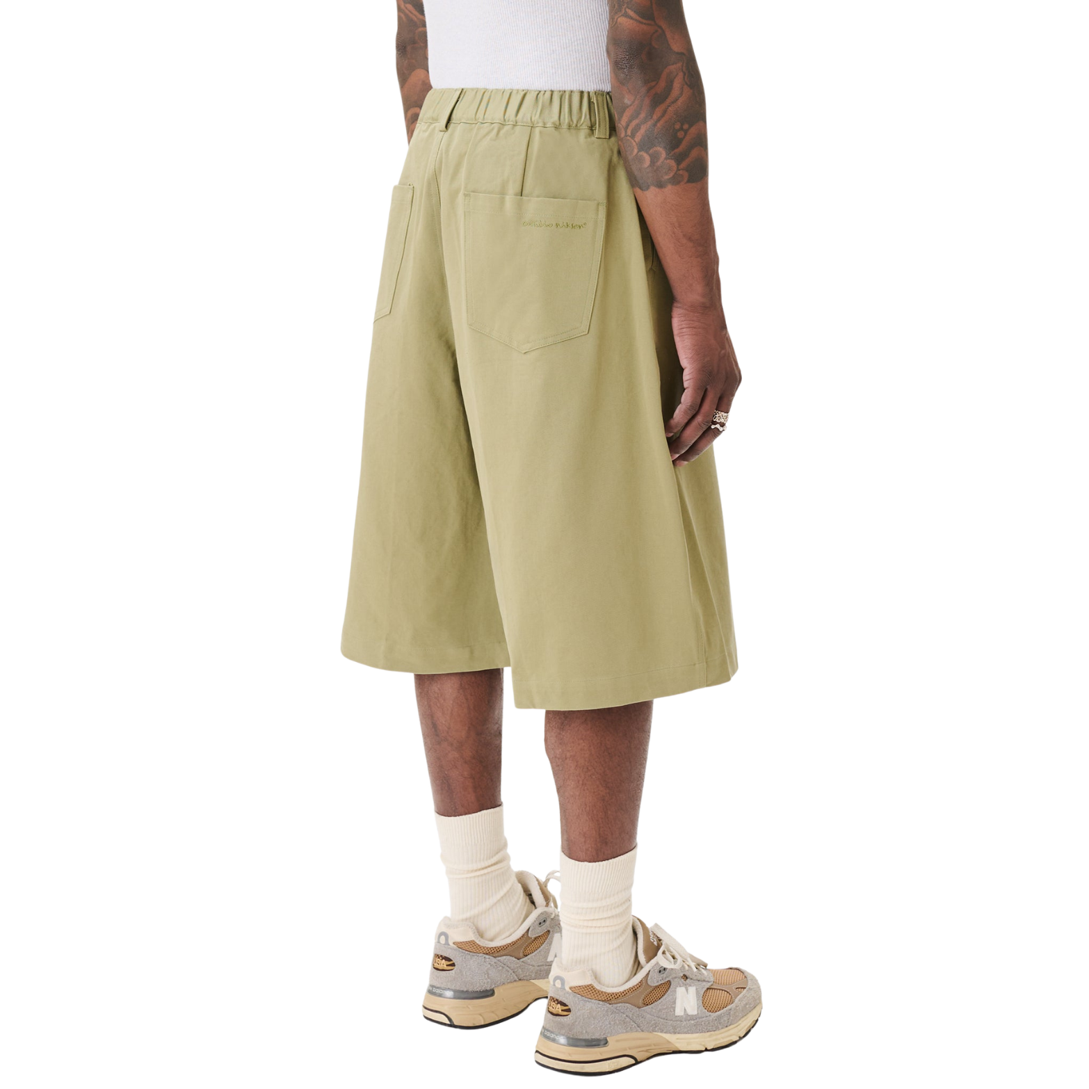 Pintuck Wide Shorts - KHAKI