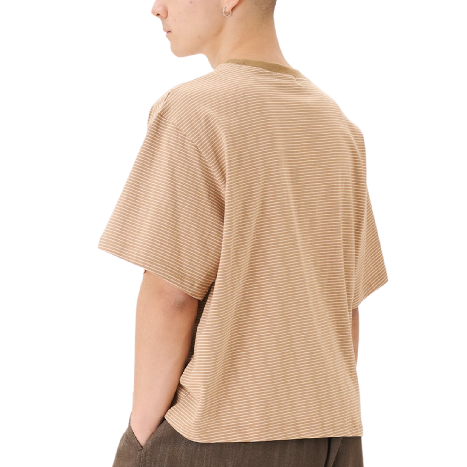 Signature Cropped Tee - BROWN STRIPE