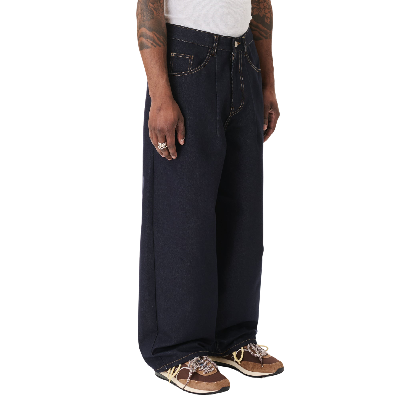 Raw Denim Balloon Jeans - INDIGO