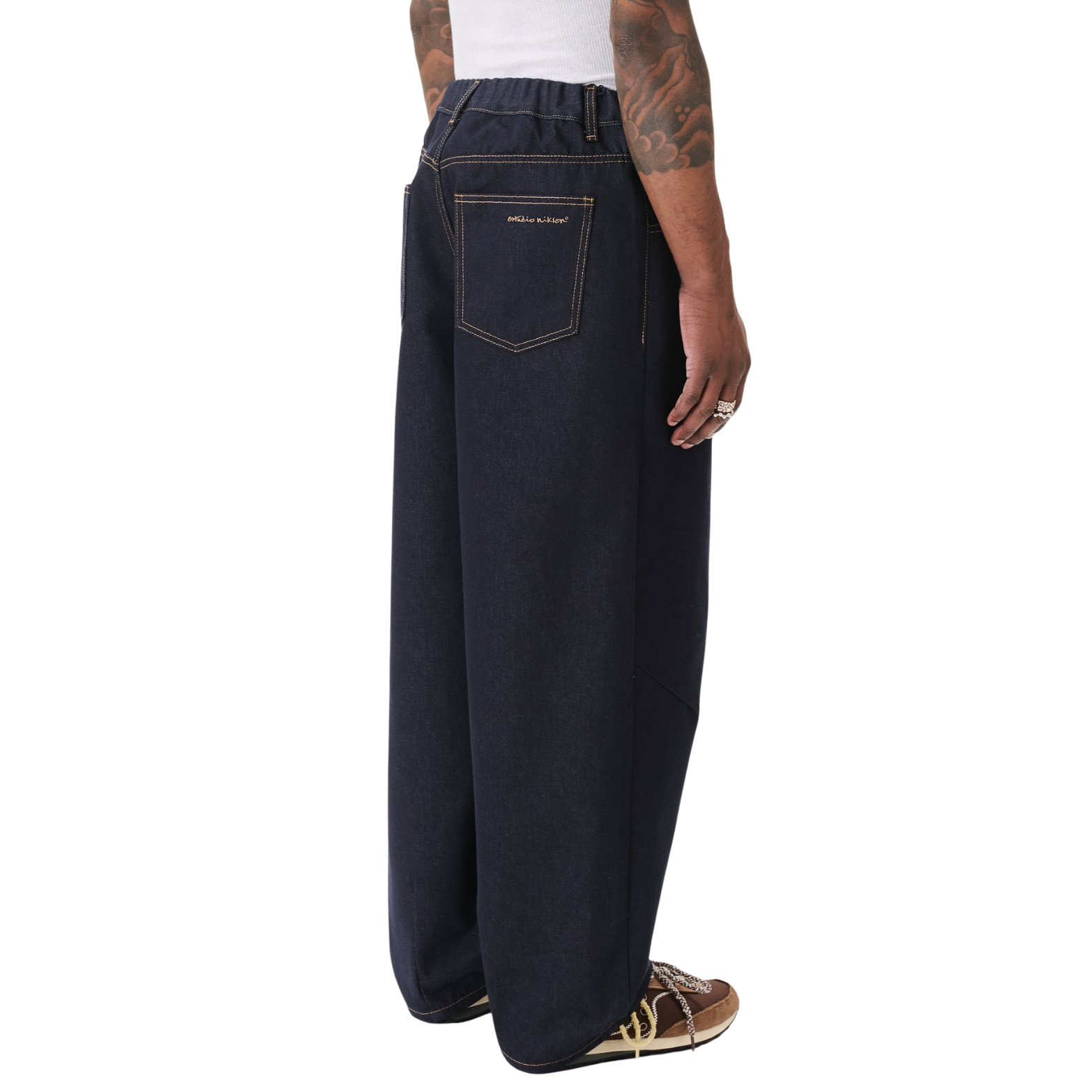 Raw Denim Balloon Jeans - INDIGO