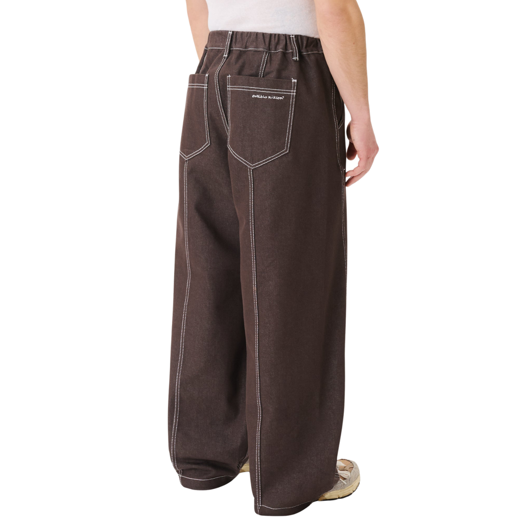 Raw Denim In-stitch Jeans - BROWN