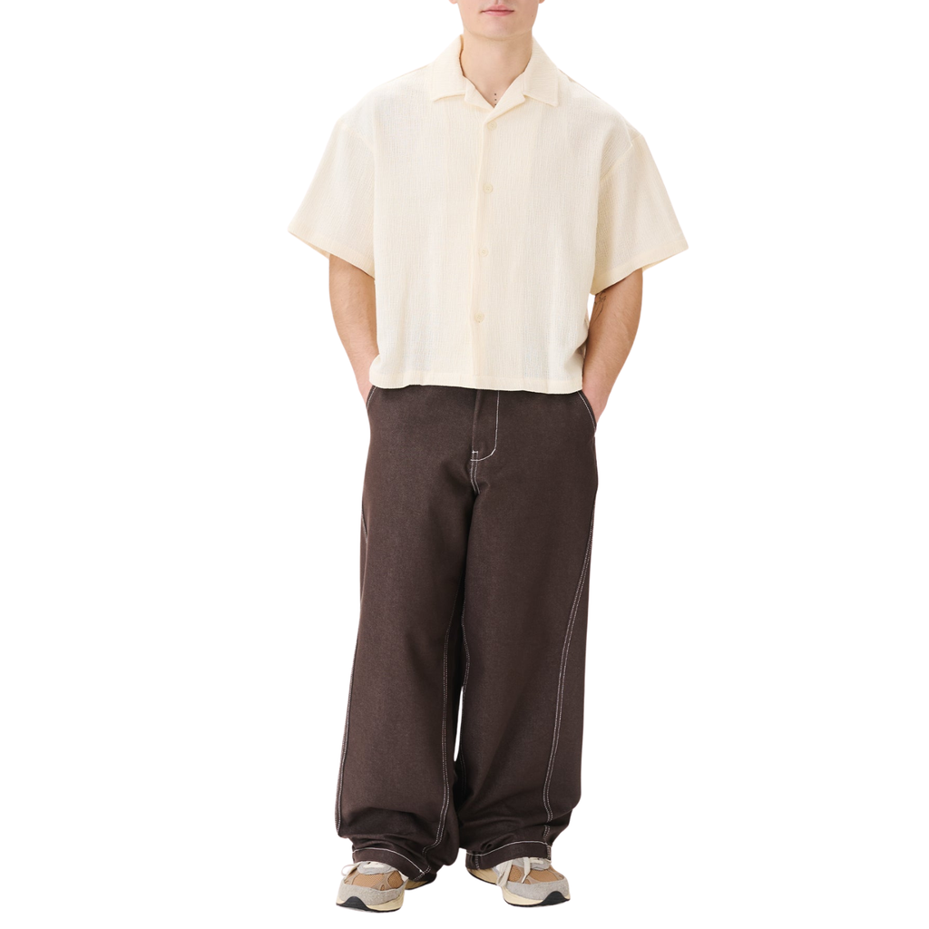 Raw Denim In-stitch Jeans - BROWN