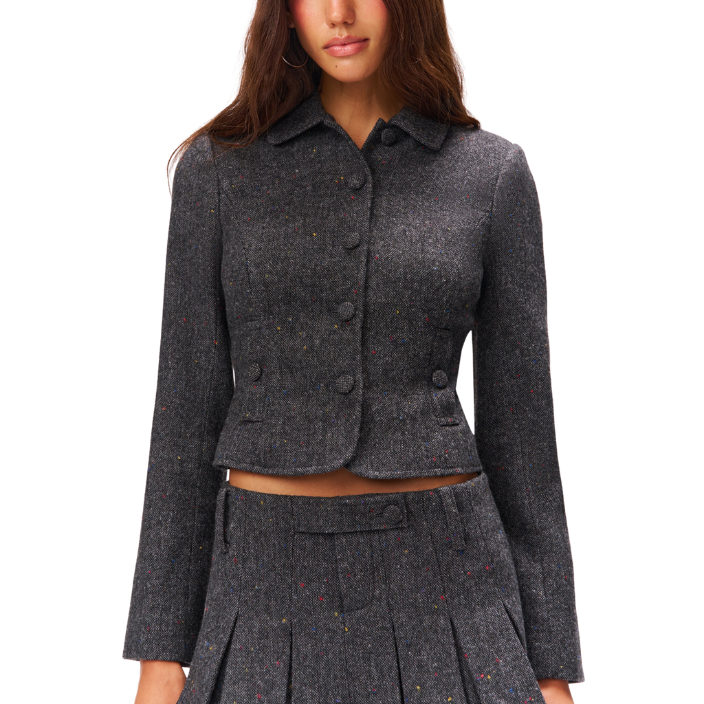 TALIA SHRUNKEN BLAZER - dark grey