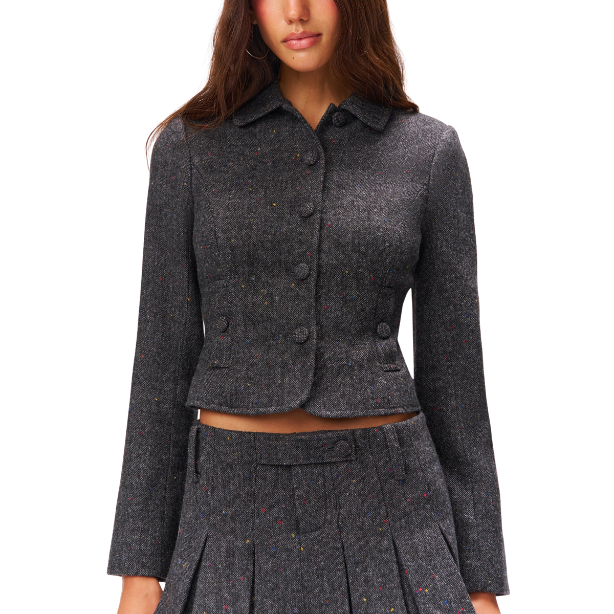 TALIA SHRUNKEN BLAZER - dark grey