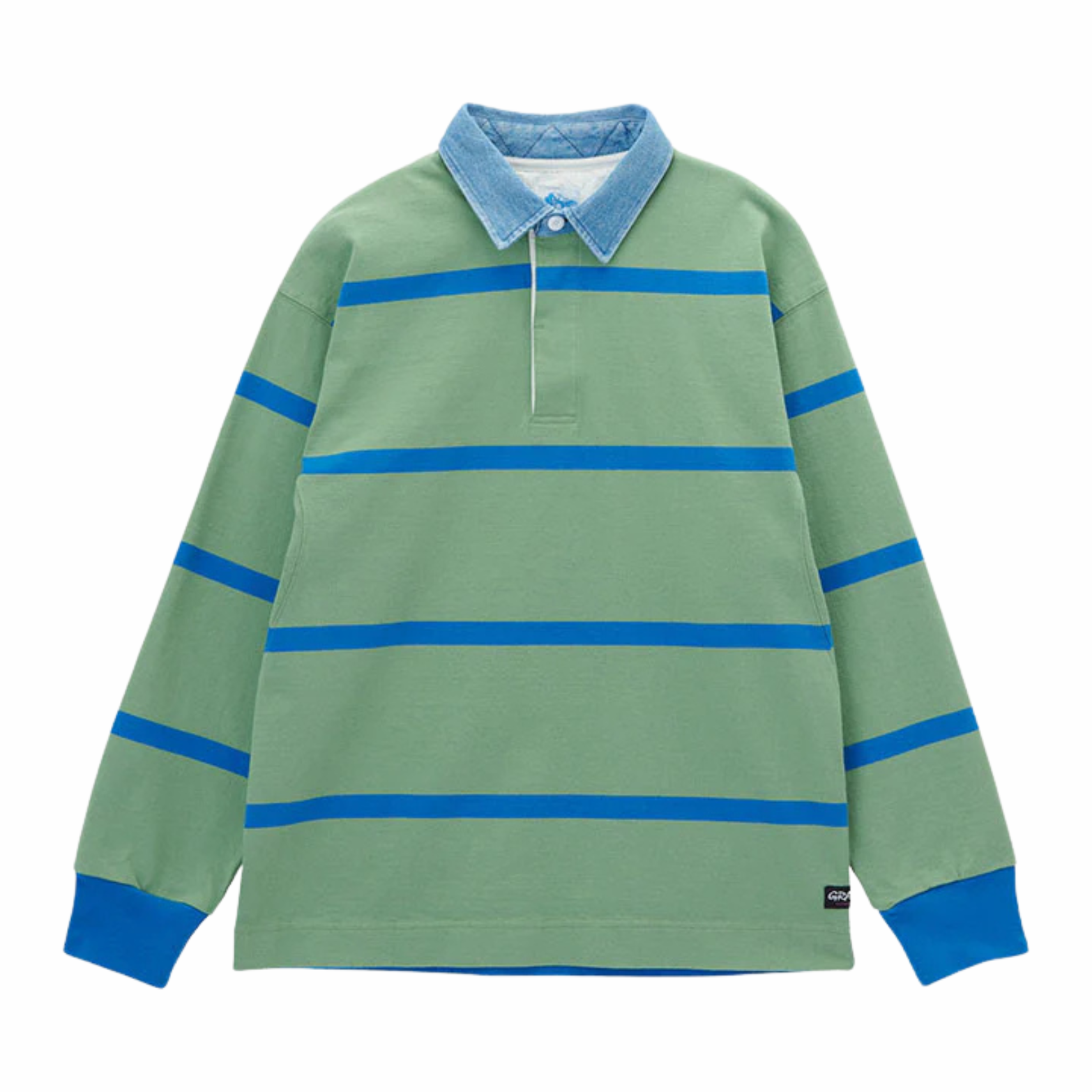 Langdon Rugby Shirt - OLIVE/BLUE