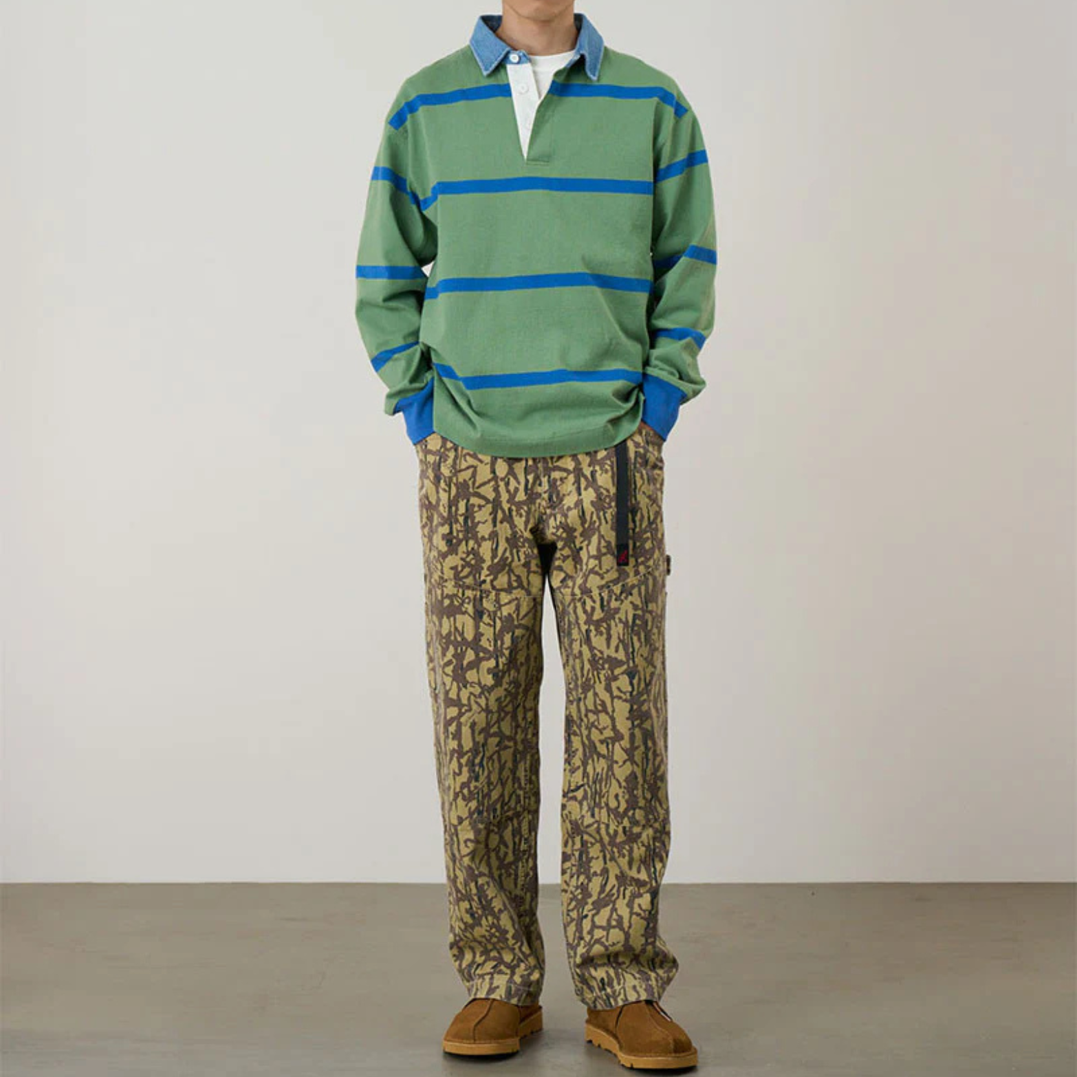 Langdon Rugby Shirt - OLIVE/BLUE