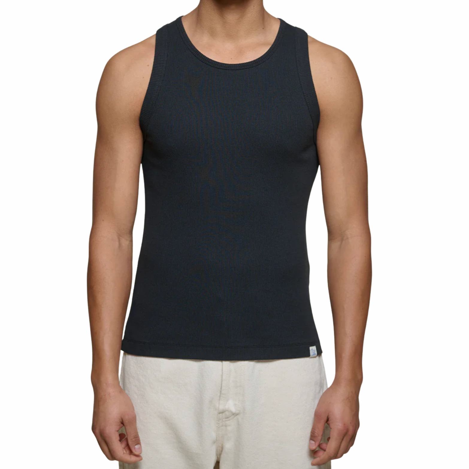 Iconic Ribbed Cotton Tank Top - black