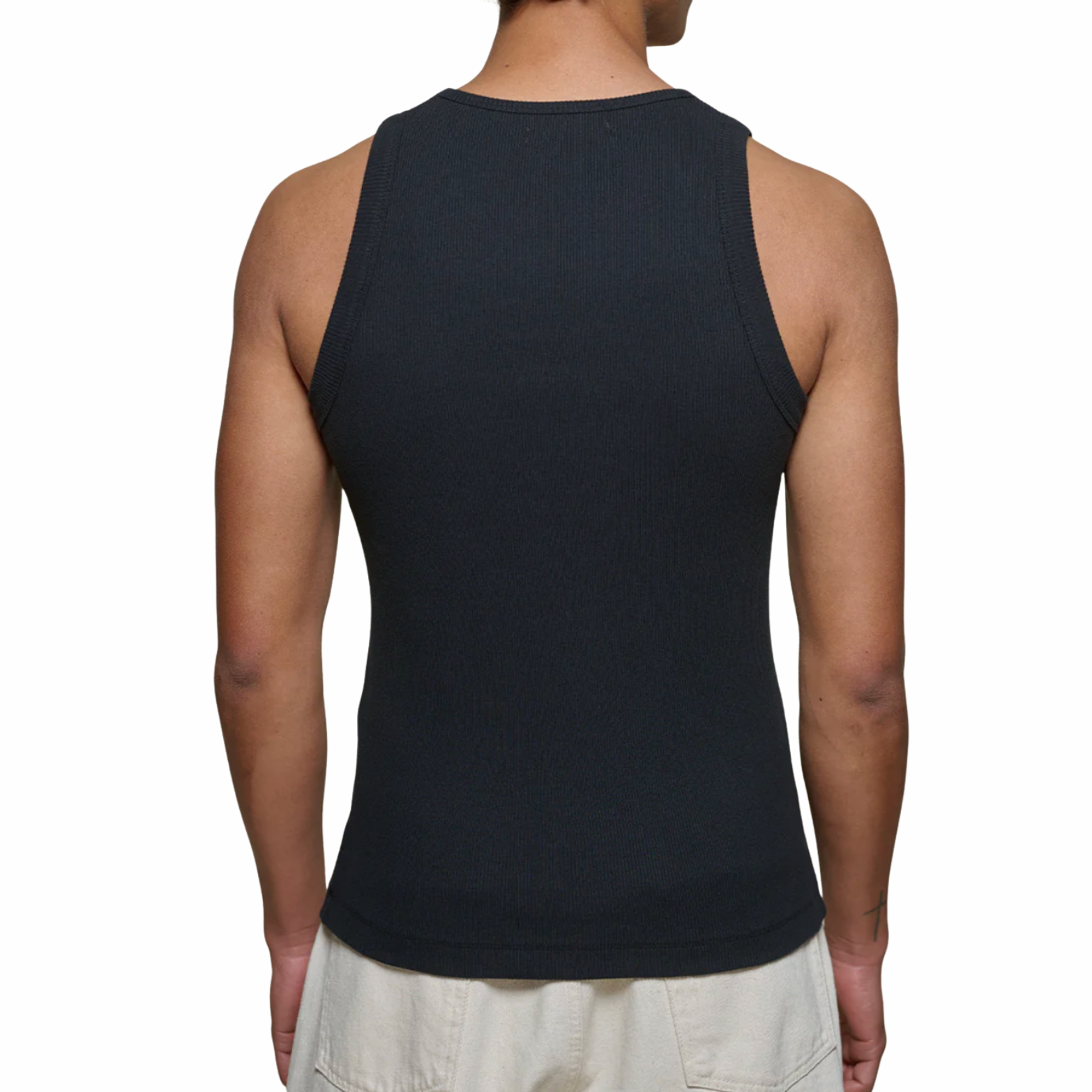 Iconic Ribbed Cotton Tank Top - black