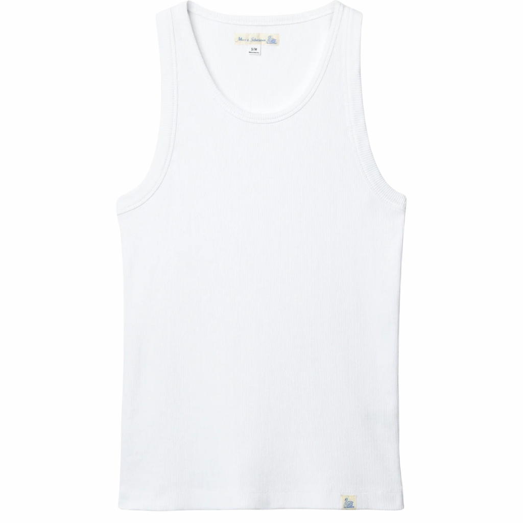 Iconic Ribbed Cotton Tank Top - WHITE