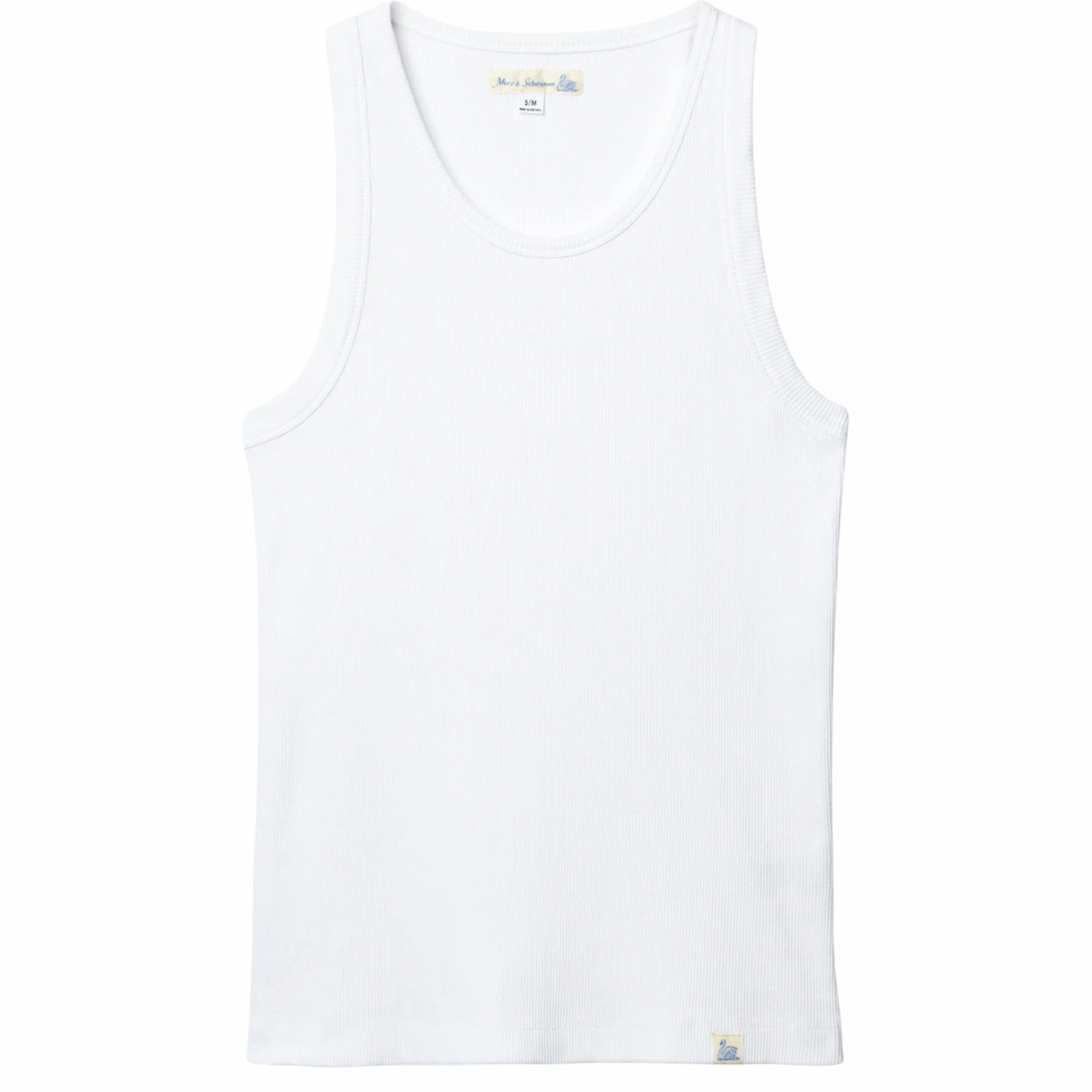 Iconic Ribbed Cotton Tank Top - WHITE