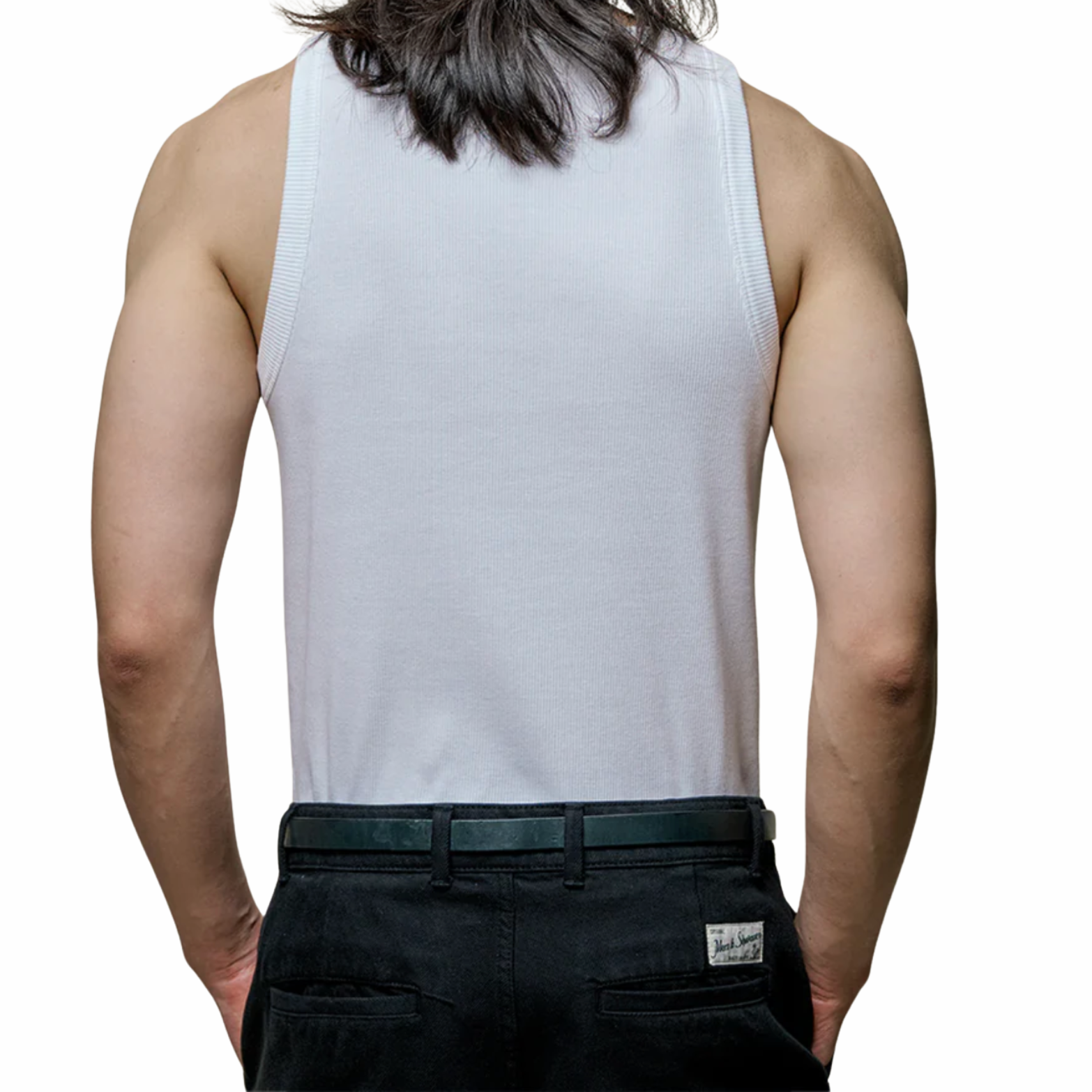 Iconic Ribbed Cotton Tank Top - WHITE