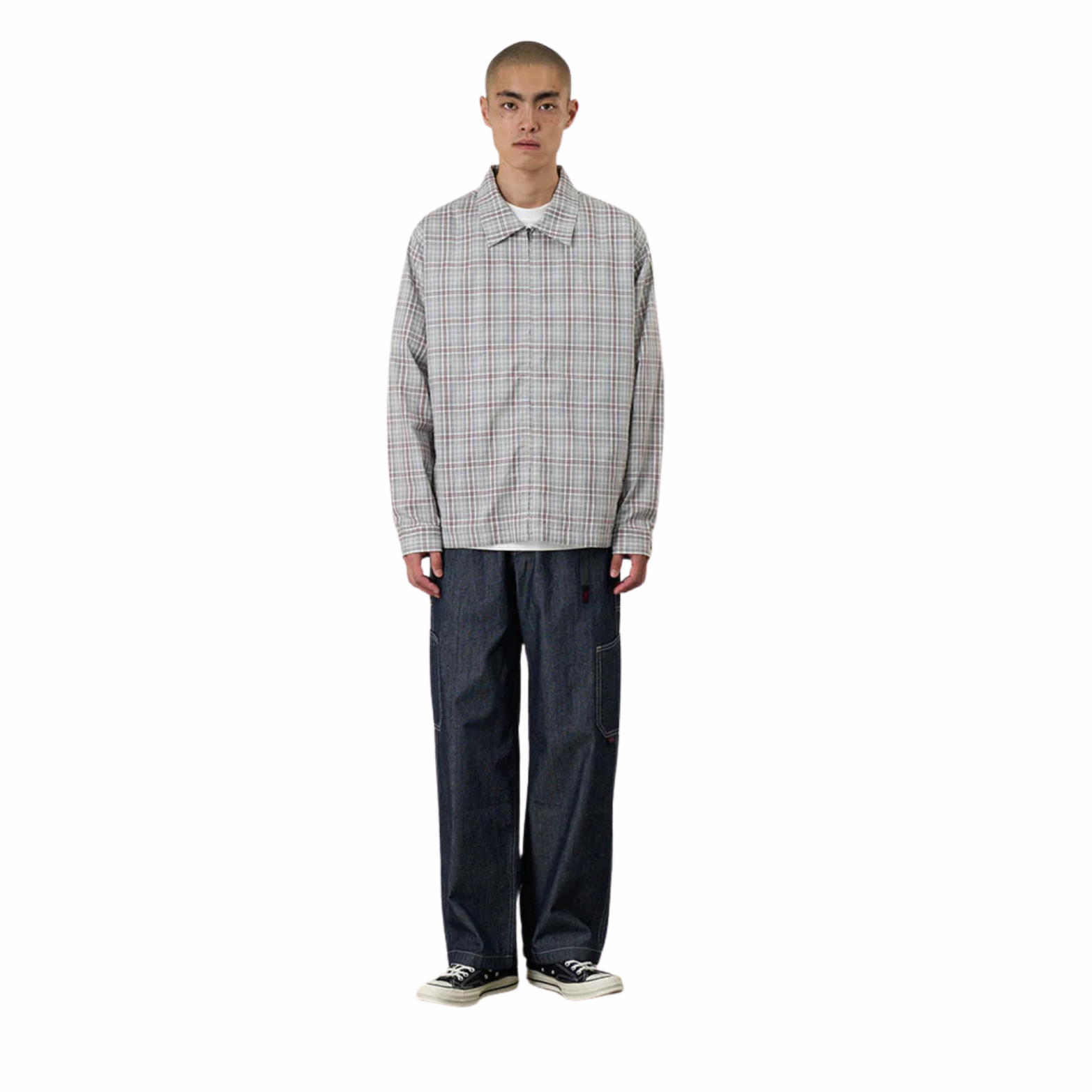 Zip-Up Garage Jacket - NATURAL SHADOW PLAID