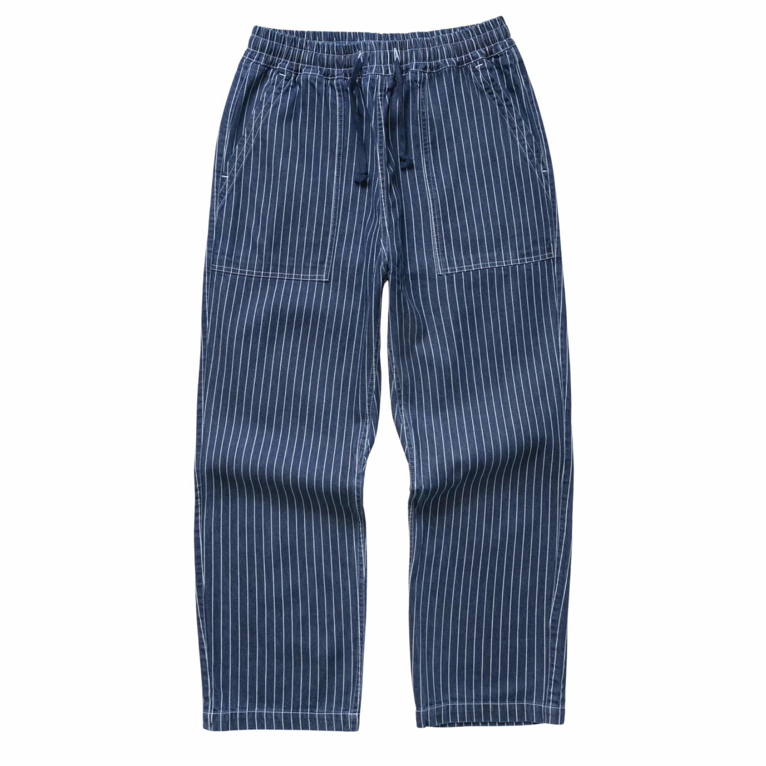Pinstripe Denim Chef Pants - Indigo