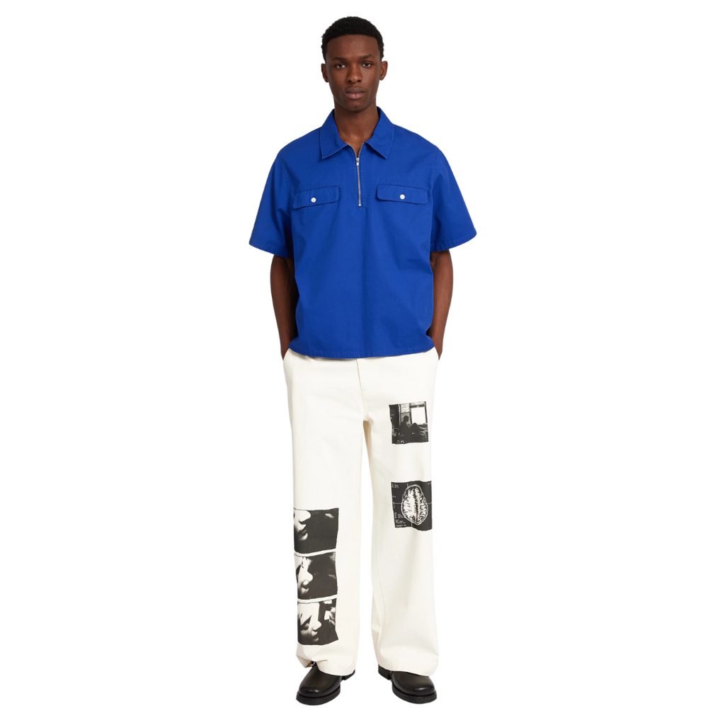 Screen Test® Zipped Work Shirt - Blue