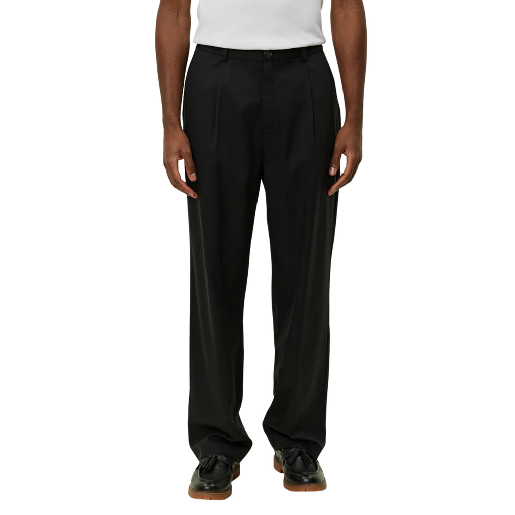 Black Randall Pleated Twill Suit Pants