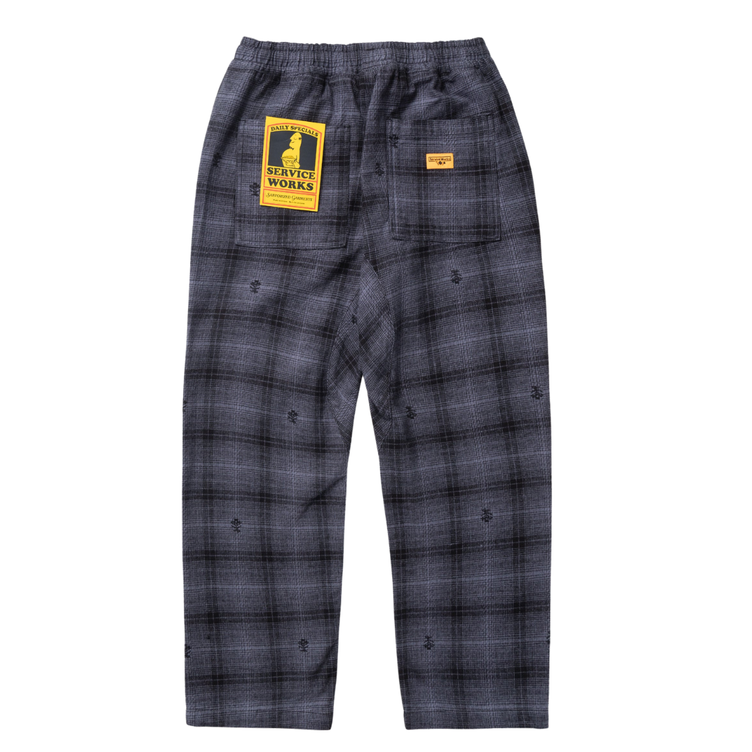 Thistle Plaid Chef Pants - Black