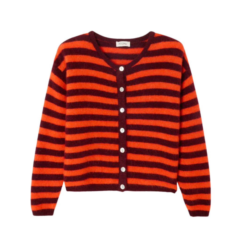 Women's cardigan Vitow - VITO19EH25 - STRIPED GARNET MELANGE GASPACHO