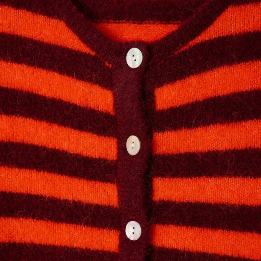 Women's cardigan Vitow - VITO19EH25 - STRIPED GARNET MELANGE GASPACHO