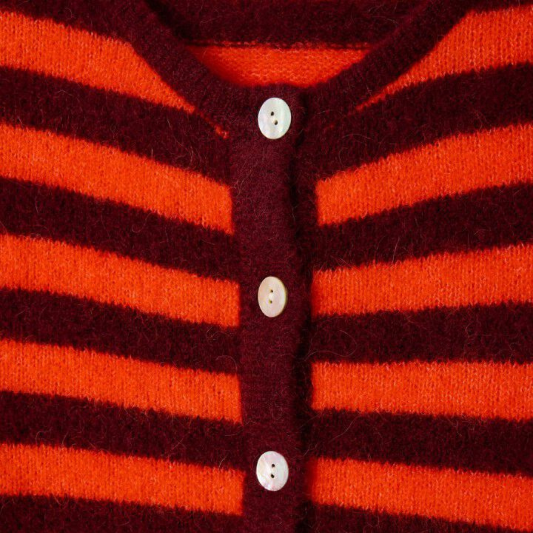 Women's cardigan Vitow - VITO19EH25 - STRIPED GARNET MELANGE GASPACHO
